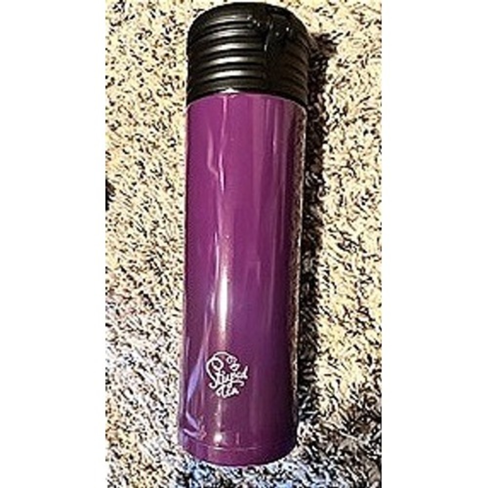 Steeped Tea Pop Top Tumbler 16oz 500ml Purple Stainless Steel Travel Mug NEW